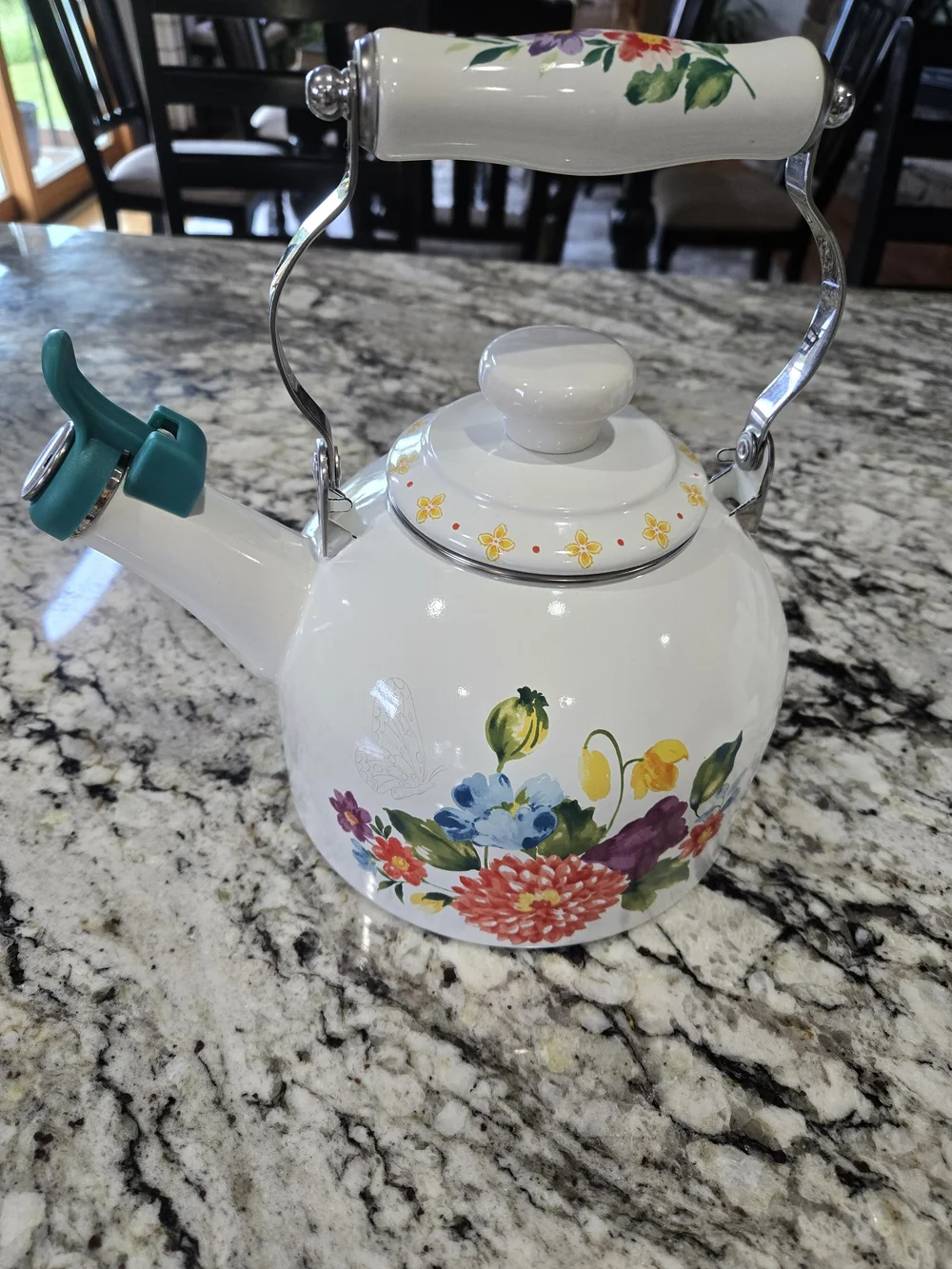 Pioneer Woman Blooming Bouquet Whistling Tea Pot